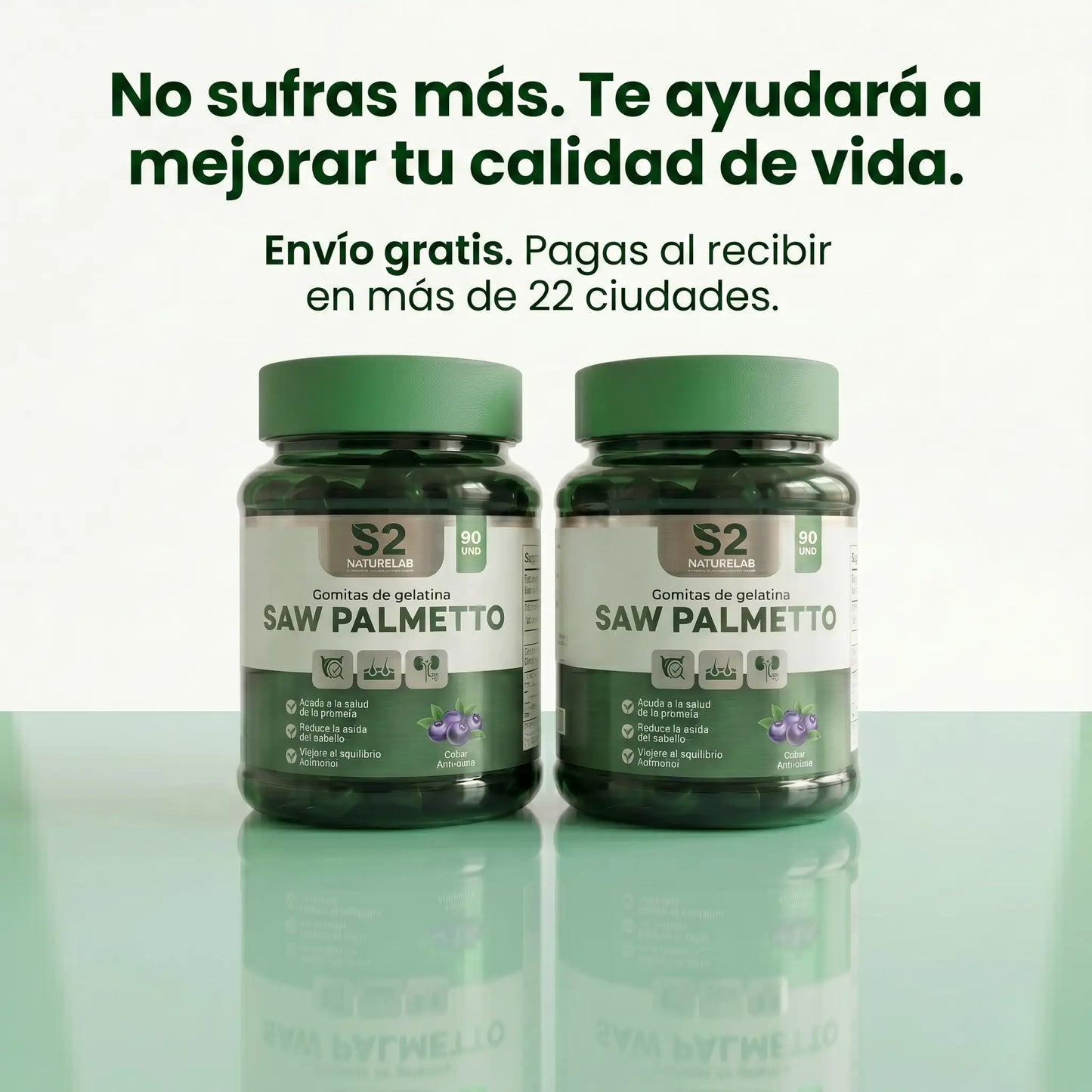 Saw Palmetto + Maca — Gomitas Naturales para la Próstata, el Cabello